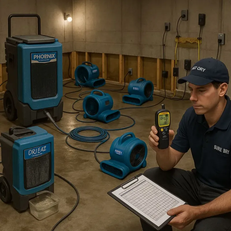 Structural Drying and Dehumidification process in Volga, SD